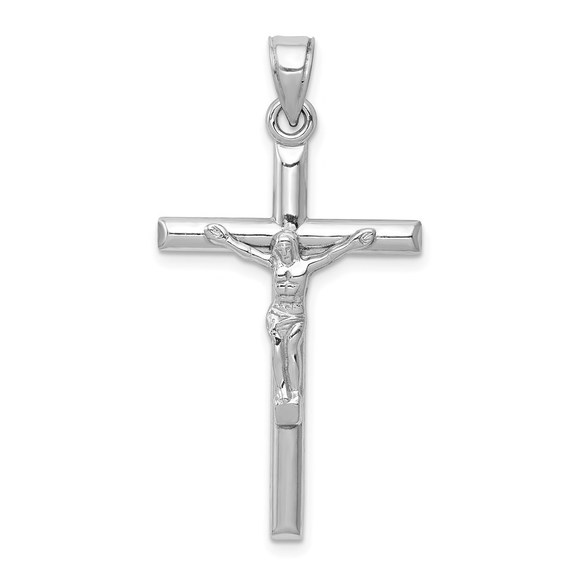 Million Charms 14k White Gold Religious Crucifix Necklace...